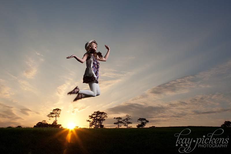 sunset jumping shot