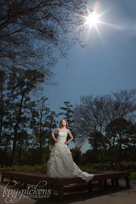 Bride with sunflare