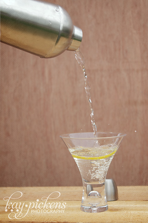 martini with a twist splash photography