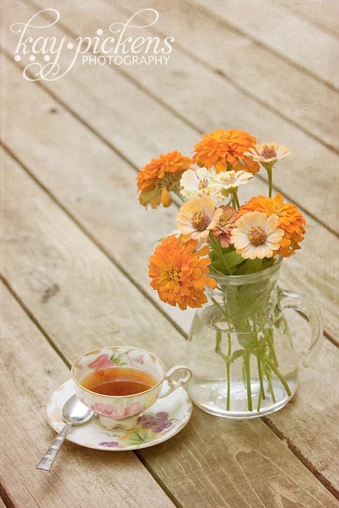 tea and flowers