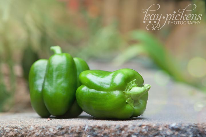 green peppers with bokeh applied