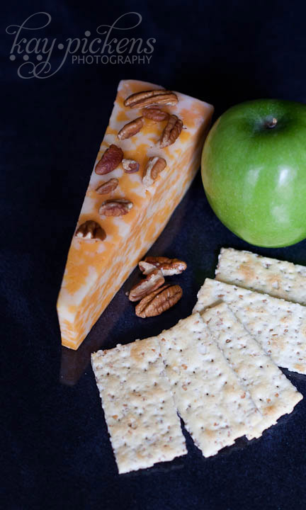 snacks on a black background